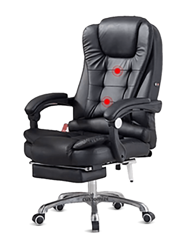 Boss Leather Ergonomic Massage Revolving Recliner Pusing Kerusi Pejabat 