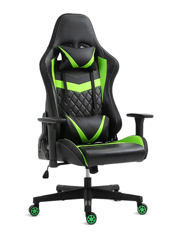 Kerusi permainan lumba ergonomik belakang tinggi hitam kerusi pejabat eksekutif kulit dengan tempat letak tangan 2D 